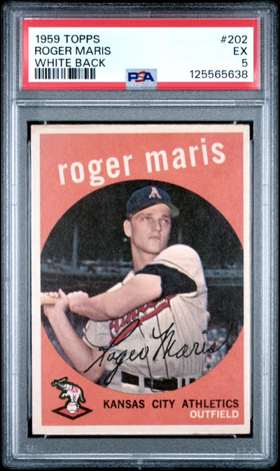 1959 Topps Roger Maris #202, PSA 5 slab